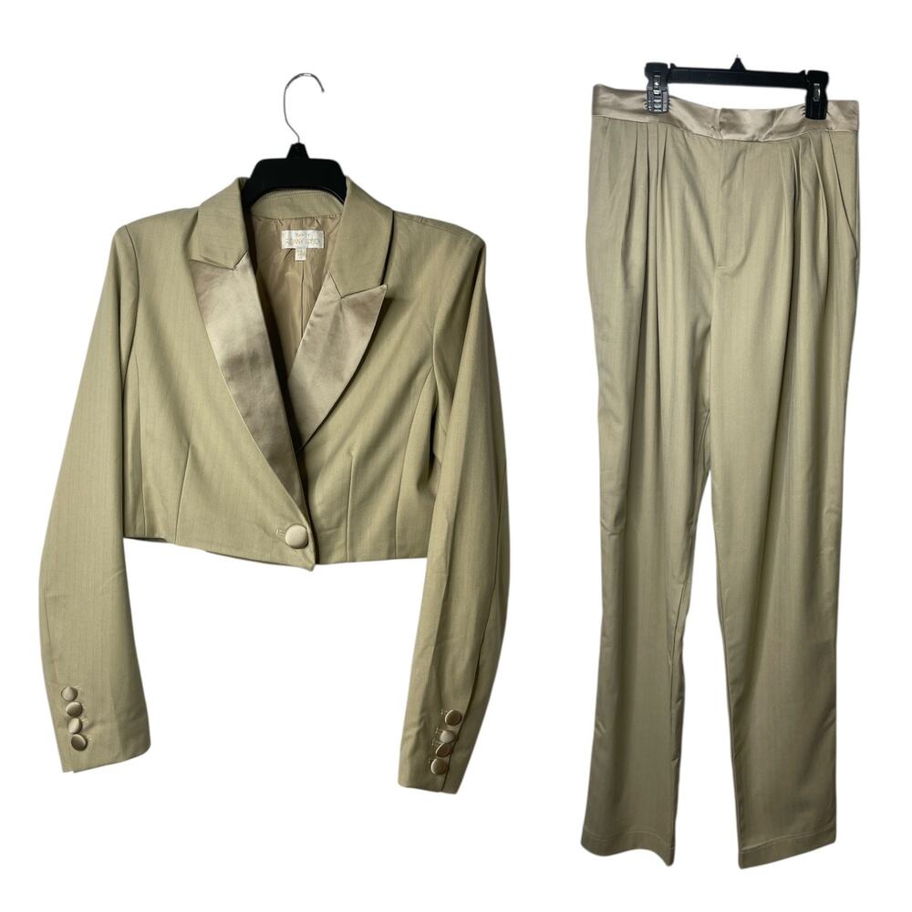 Torn By Ronny Kobo Two Pieces Set Cropped Blazer And Pants Size Medium